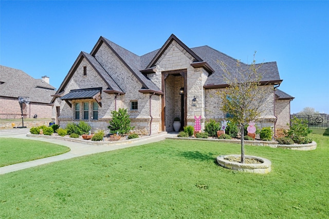 view of front of house with a front lawn