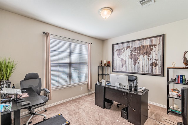 carpeted home office featuring a healthy amount of sunlight