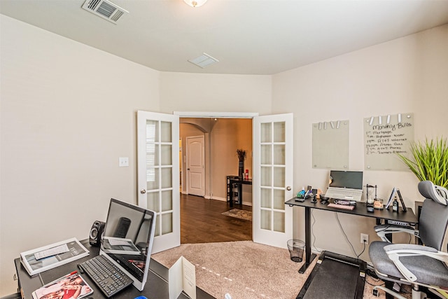 office space with french doors