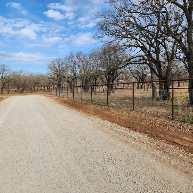 view of road with a rural view