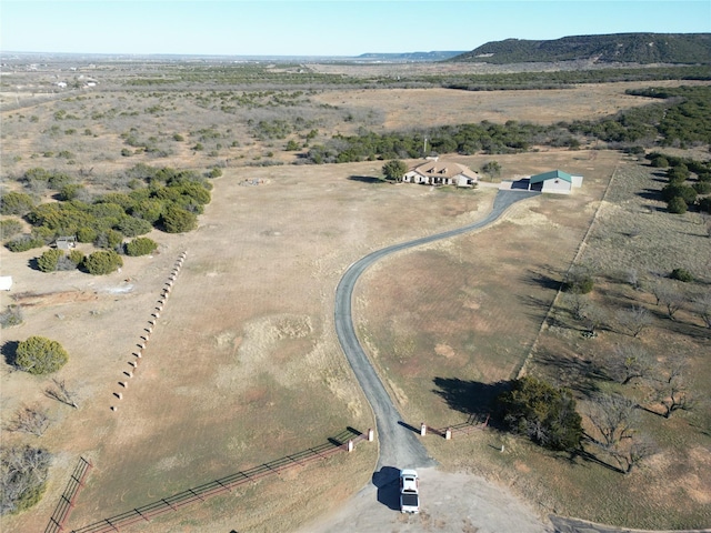 aerial view with a rural view