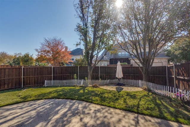 view of yard with a patio area