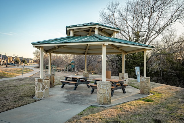 view of community featuring a gazebo