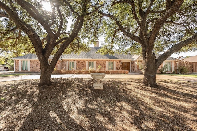 view of single story home