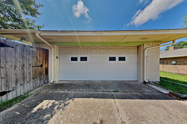 view of garage