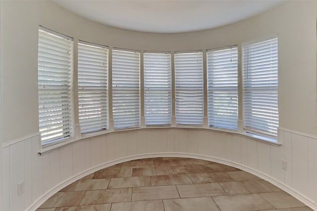 interior space featuring light tile patterned flooring