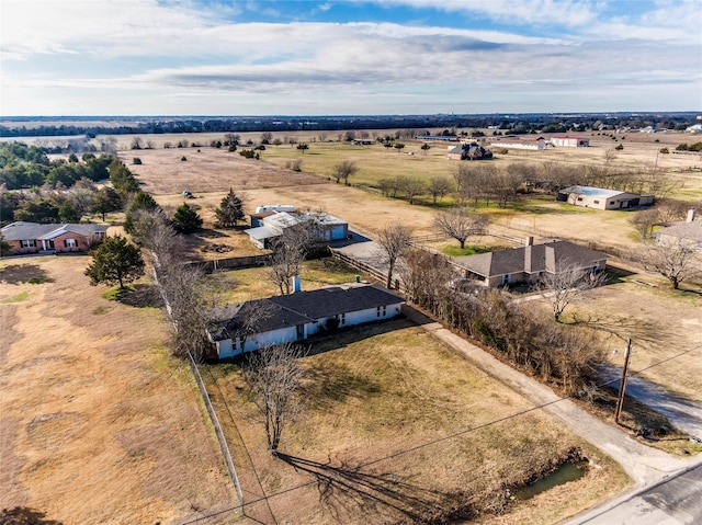 aerial view featuring a rural view