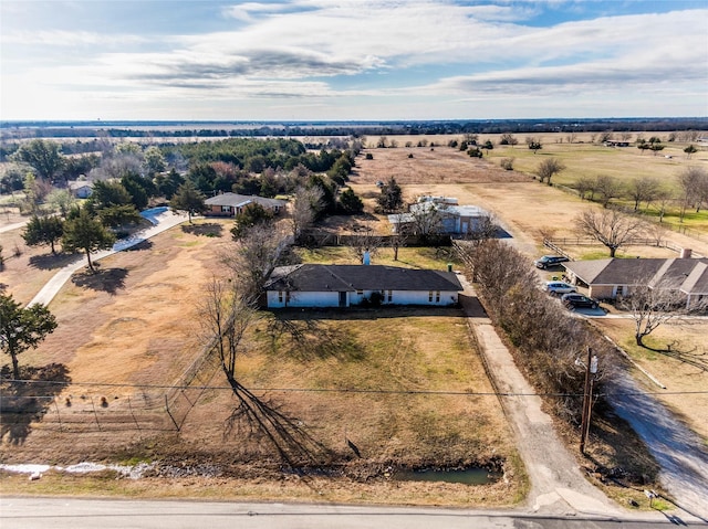 drone / aerial view with a rural view