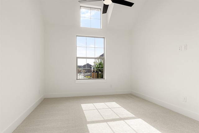 606 Tall Grass Trl, Wylie, TX 75098 - carpeted empty room featuring ceiling fan, baseboards, and a high ceiling