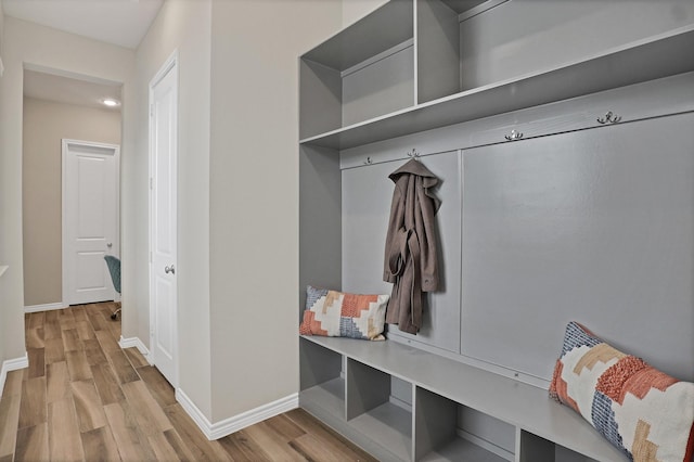 mudroom featuring light hardwood / wood-style floors