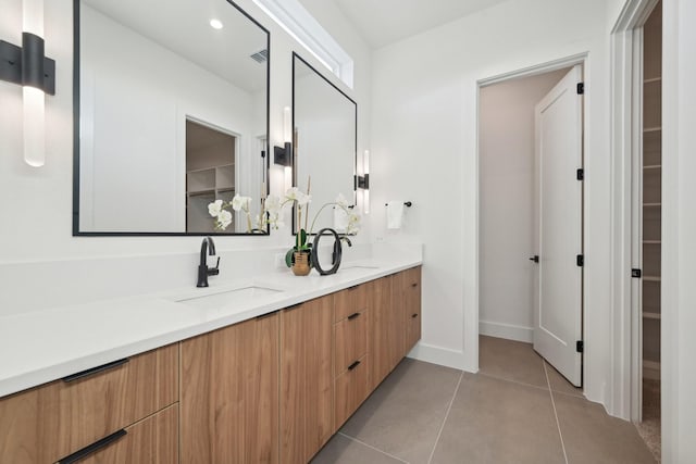 bathroom featuring vanity and tile patterned floors