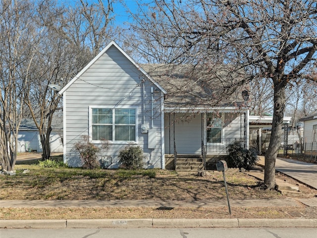 bungalow-style house with covered porch