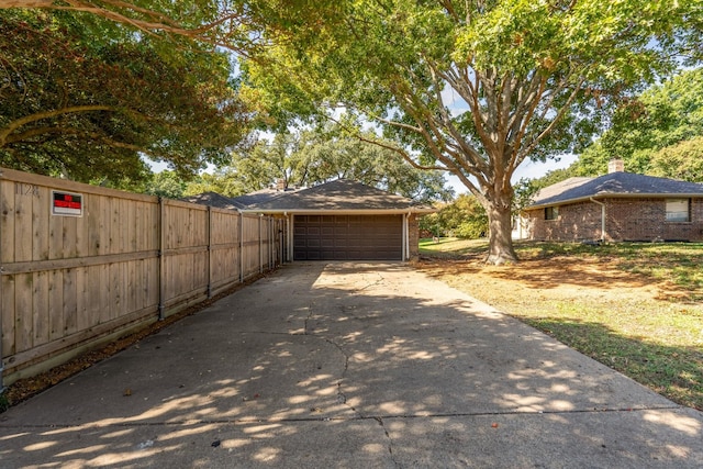 view of garage