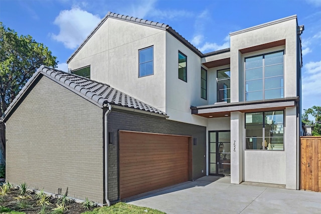 view of front of house with a garage