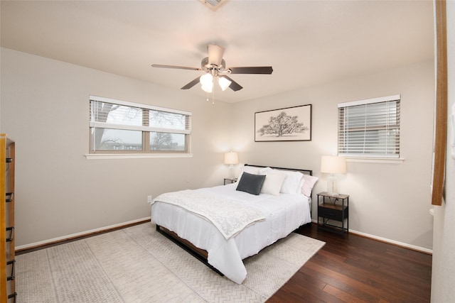 6813 Valhalla Rd, Fort Worth, TX 76116 - bedroom featuring hardwood / wood-style floors, baseboards, and ceiling fan