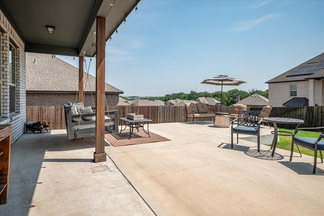 view of patio / terrace with a grill and outdoor lounge area