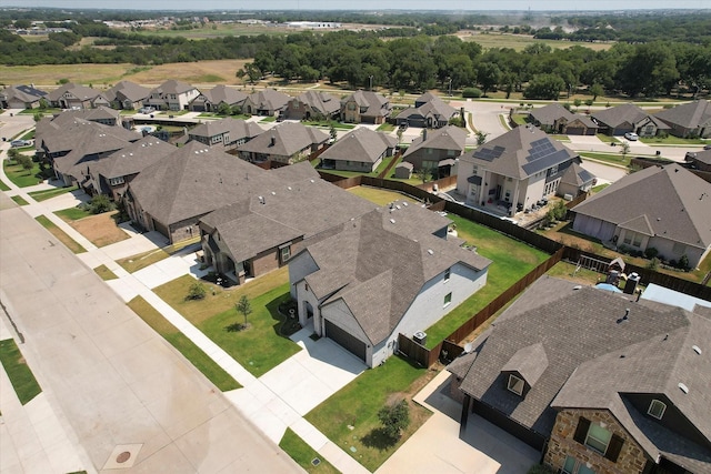 aerial view with a residential view