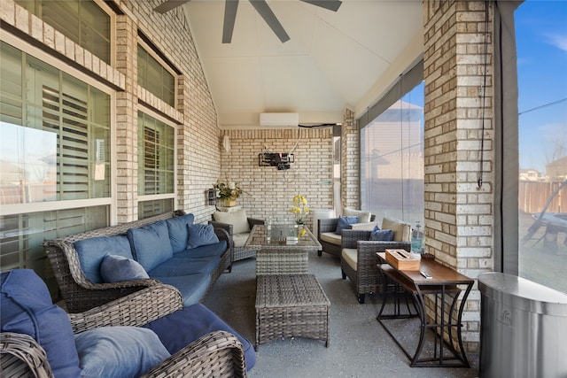 view of patio / terrace featuring an outdoor hangout area and ceiling fan