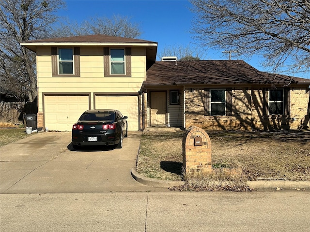 tri-level home featuring a garage