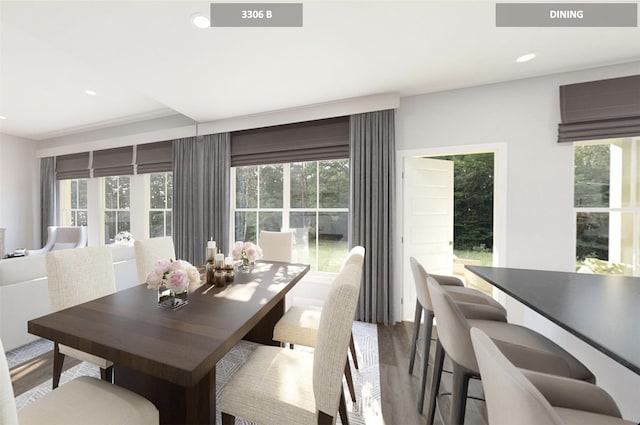 3842-3844 Clovis St, Midlothian, TX 76065 - dining area featuring wood finished floors and recessed lighting