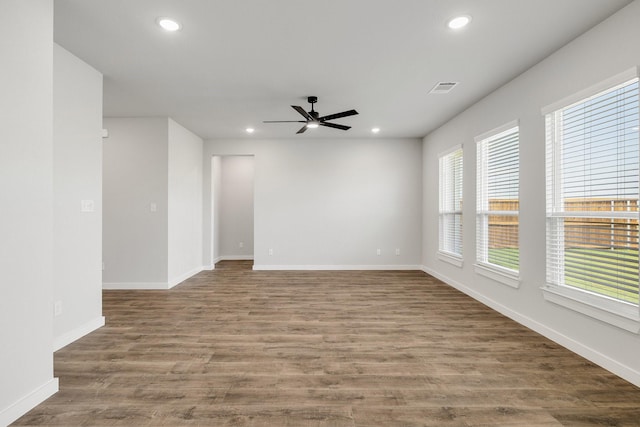 3842-3844 Clovis St, Midlothian, TX 76065 - unfurnished room with recessed lighting, baseboards, ceiling fan, and wood finished floors