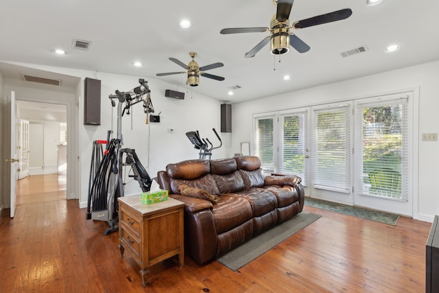 living room featuring hardwood / wood-style floors