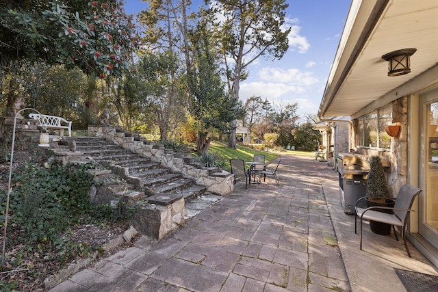 view of patio featuring grilling area