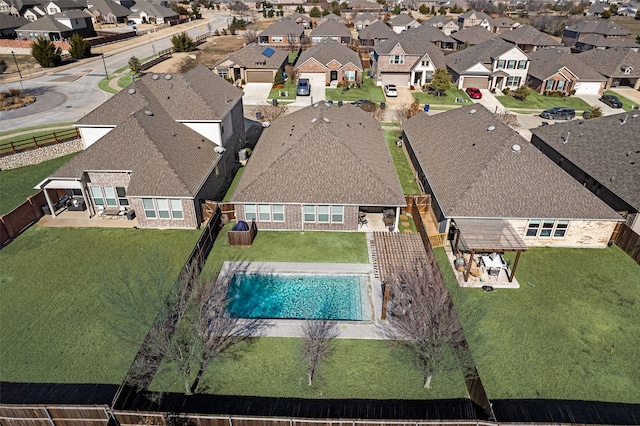 drone / aerial view with a residential view