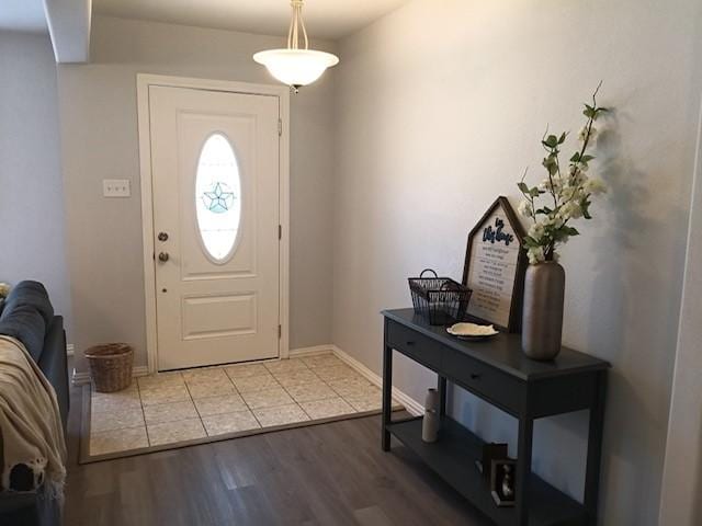 entrance foyer with light hardwood / wood-style floors