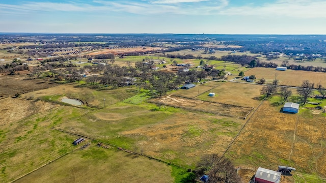 aerial view featuring a rural view