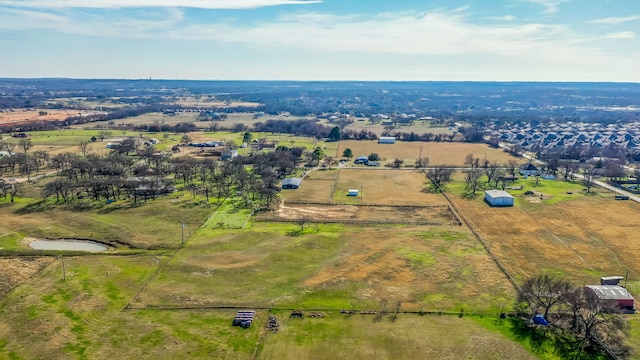 aerial view featuring a rural view