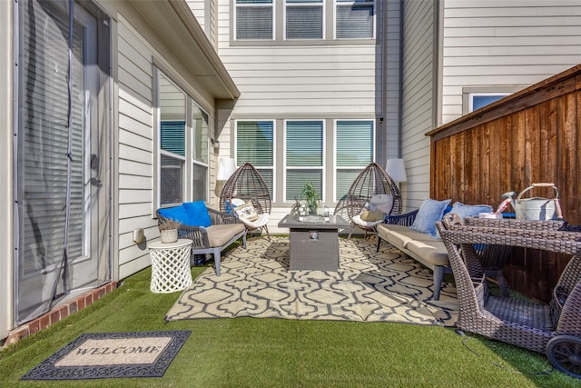 view of patio / terrace featuring an outdoor hangout area