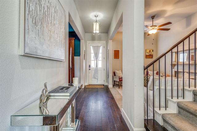 foyer entrance featuring hardwood / wood-style floors