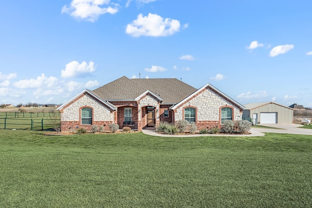 view of front of house with a front lawn