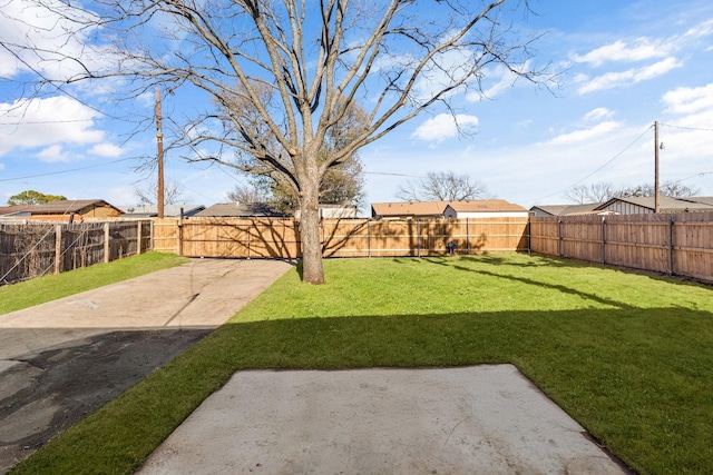 view of yard with a patio area