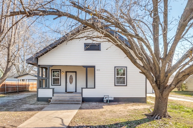 bungalow-style home featuring covered porch