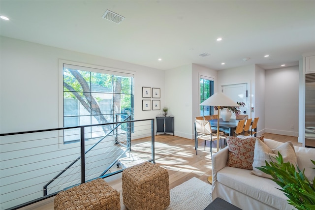 living room featuring light hardwood / wood-style floors