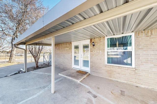 view of patio / terrace featuring french doors