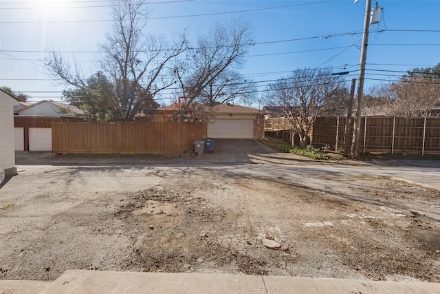 exterior space featuring a garage