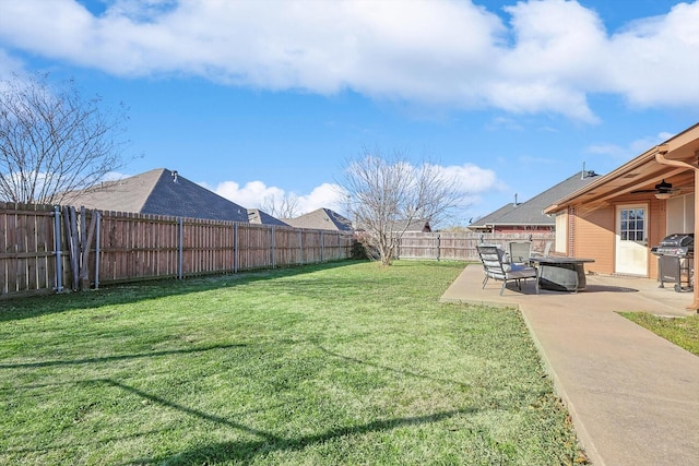 view of yard featuring a patio area