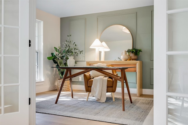 interior space with light wood-type flooring