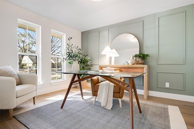 home office featuring wood-type flooring