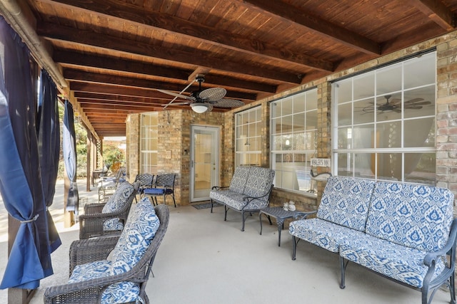 view of patio with ceiling fan