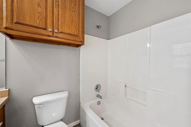 full bathroom with vanity, toilet, and bathing tub / shower combination