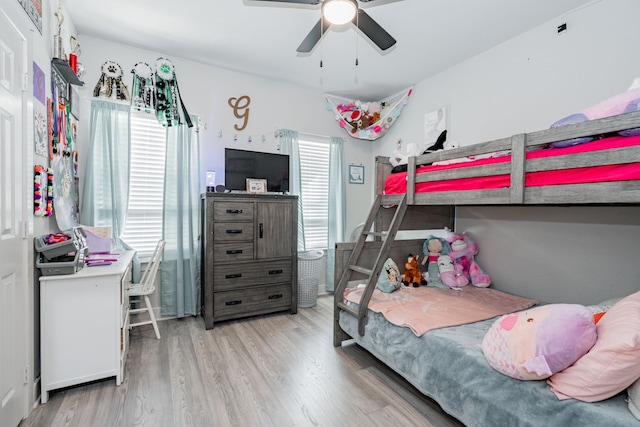 3010 Morris Rd, Mabank, TX 75147 - bedroom featuring wood finished floors and a ceiling fan