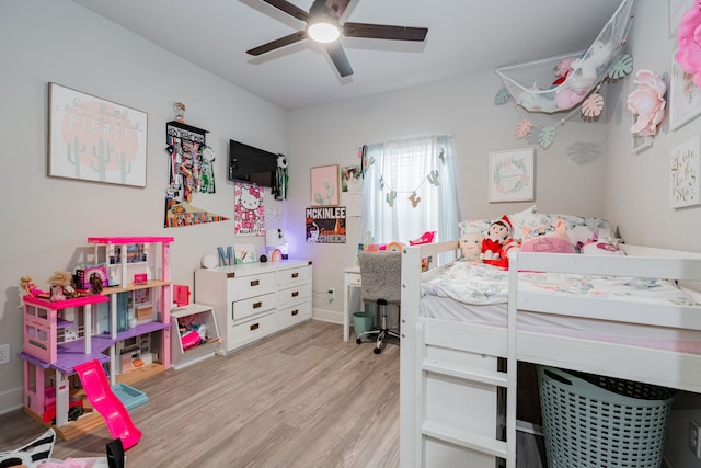 3010 Morris Rd, Mabank, TX 75147 - bedroom featuring wood finished floors, baseboards, and a ceiling fan