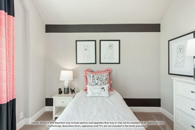 bedroom featuring light colored carpet