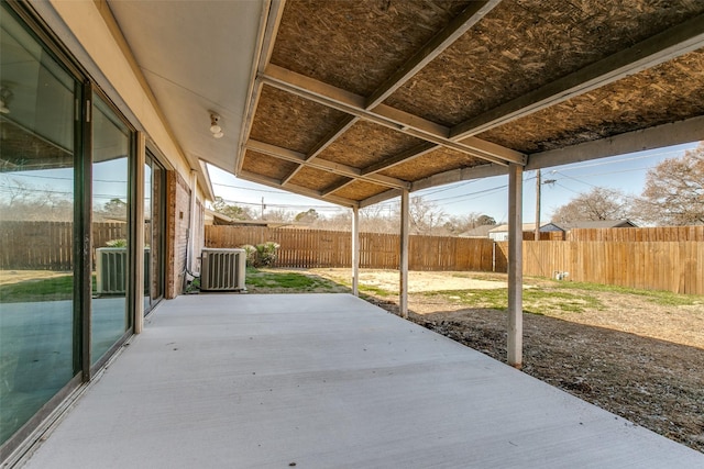 view of patio featuring central AC unit