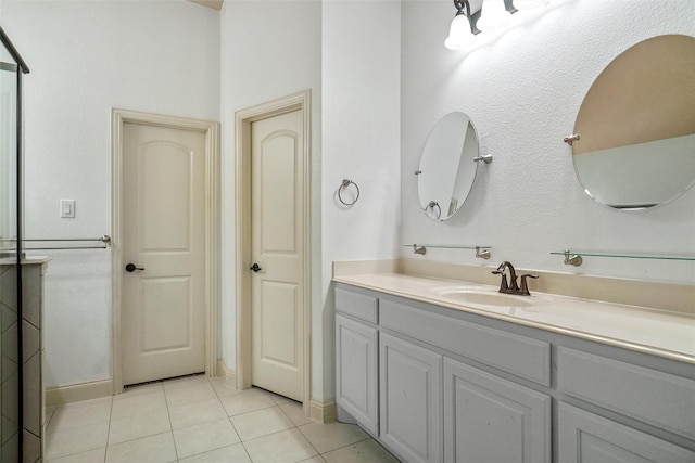 bathroom featuring vanity and tile patterned floors