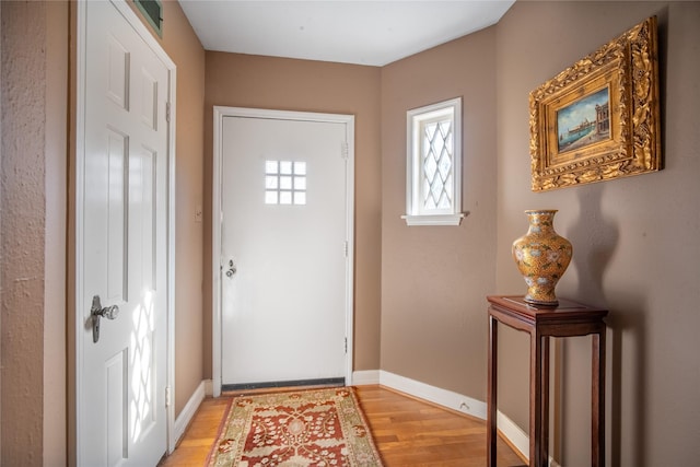 entryway featuring hardwood / wood-style flooring